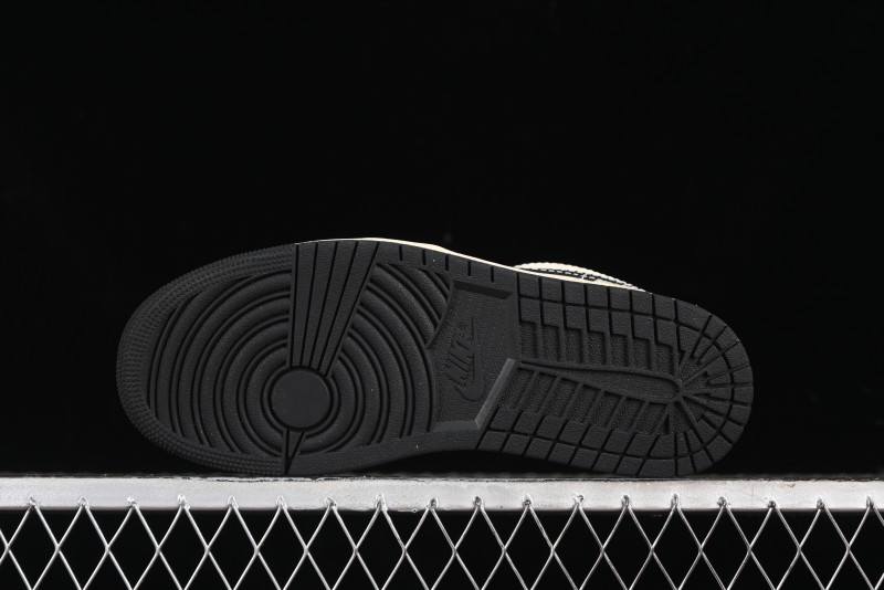 Nike Air Jordan 1 Low "Coconut Milk Black" Casual Basketball Shoes with Contrast Swoosh - HQ3437-101