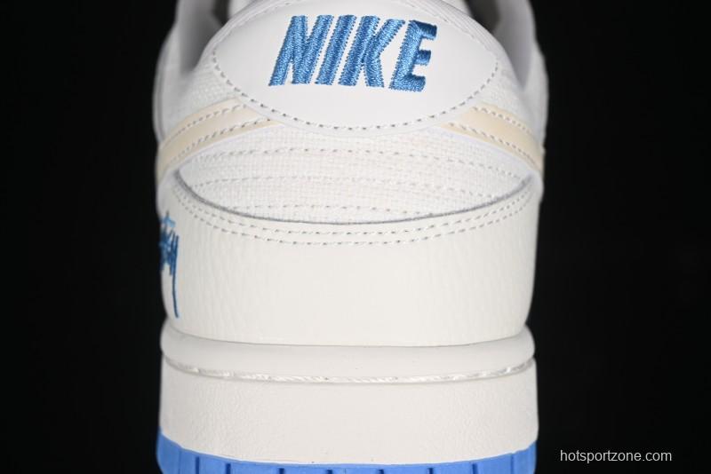 Nike SB Dunk Low Stussy Series - Woven Colorful White Swoosh Anniversary Custom Low-Top Casual Skate Shoes - KK1888-014