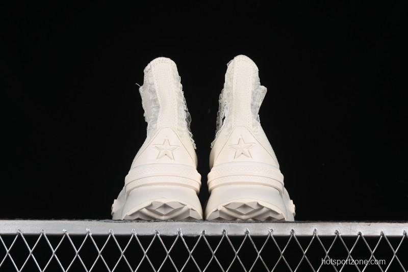 Converse Lifestyle Run Star Legacy Platform High Top Canvas Shoes with Mini Bow and Lace Trim - A10027C