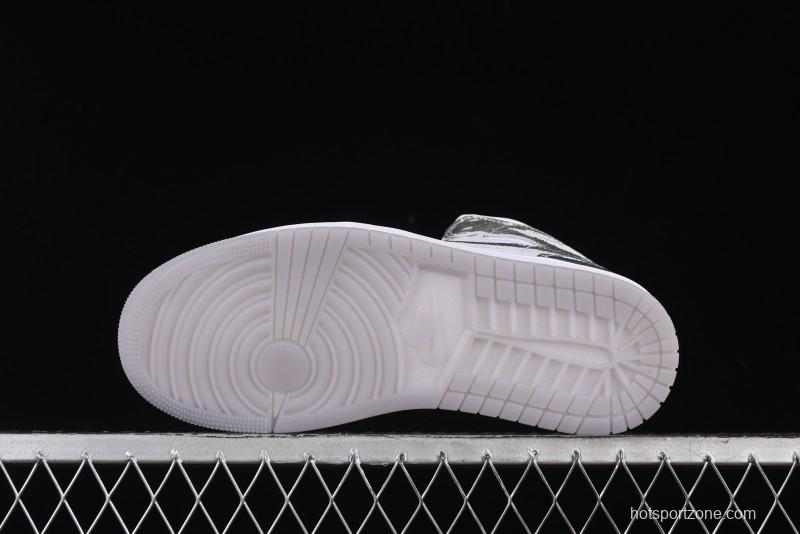 Nike Air Jordan 1 Mid Basketball Shoes Silver White - FN5031-100