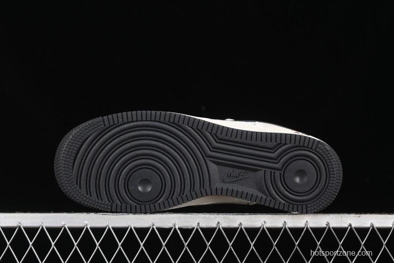 Nike Air Force 1 '07 Low Gucci Collaboration - Dark Blue Linen Casual Sneakers - XZ3398-888