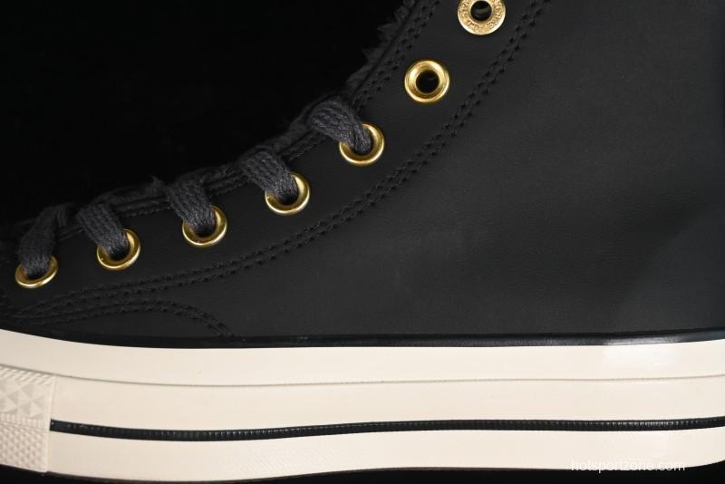 Converse Chuck 1970s Winter Waterproof Leather High-Top Sneakers with Gold Eyelets and Fleece Lining - A12444C