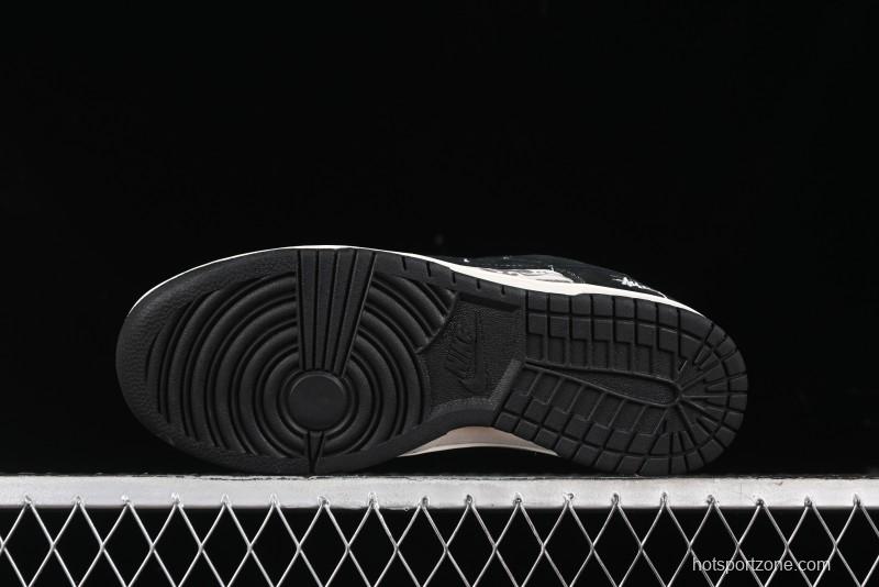 Nike SB Dunk Low Stussy Collaboration - Black Wukong Anniversary High-End Custom Low-Top Casual Sneakers - XX2025-555