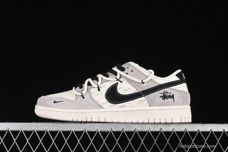 Nike SB Dunk Low Stussy Bandana Black Swoosh Anniversary Custom Low-Top Casual Skate Shoes - SJ2068-306