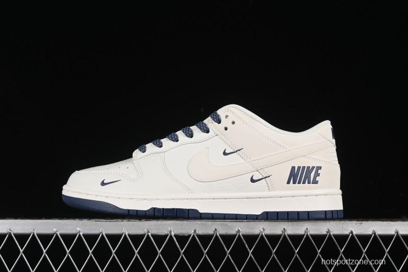 Nike SB Dunk Low Collaboration Three Swooshes Dark Blue Colorway Low-Top Casual Skateboarding Shoes - NK5639-327