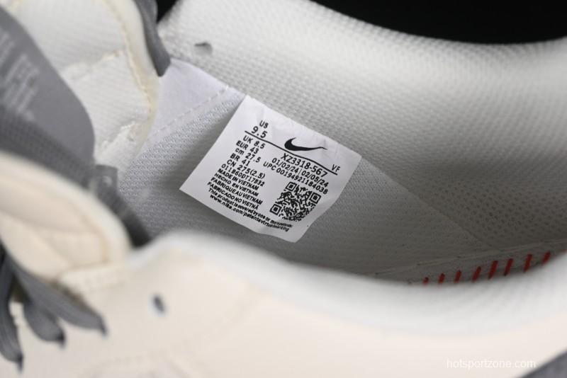 Nike Air Force 1 '07 Low Stussy Collaboration - English Beige Grey Red Low-Top Casual Sneakers - XZ3318-567