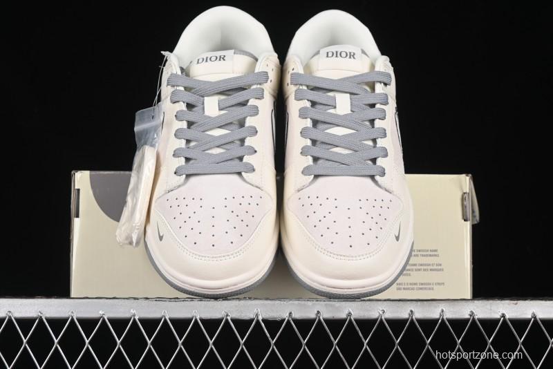Nike SB Dunk Low Dior Collection - Beige Grey Blue Hook Anniversary High-End Custom Low-Top Casual Sneakers - XD6188-042
