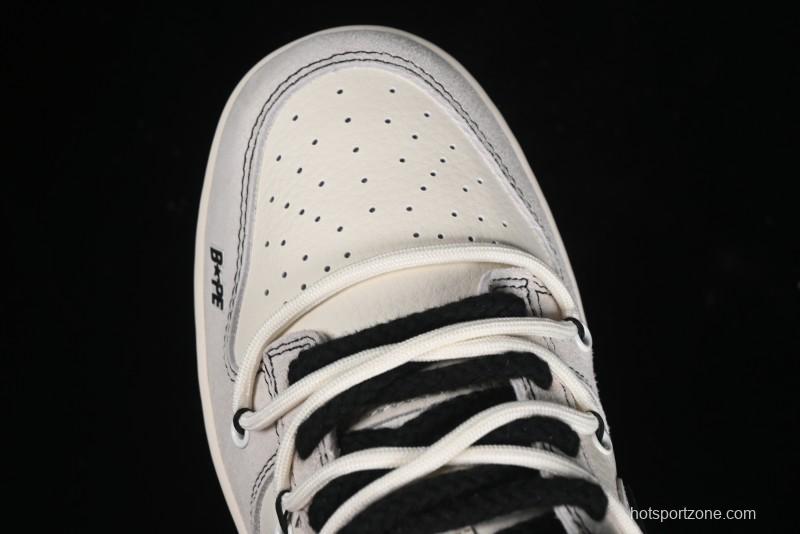 Nike SB Dunk Low BAPE Collaboration - Strap Black Hook Anniversary High-End Custom Low-Top Casual Skate Shoes SJ2068-299