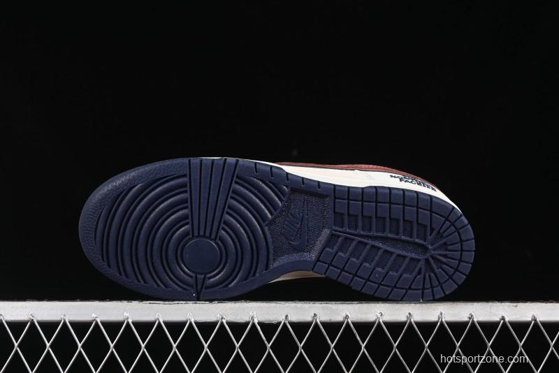 Nike SB Dunk Low The North Face Collaboration - Two-Tone Red Brown Swoosh Anniversary Custom Low-Top Casual Skate Shoes - DJ2024-036