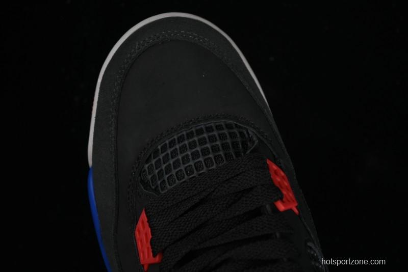 Nike Air Jordan 4 Retro Basketball Shoes in Black, Blue and Neutral Grey - FV5029-003