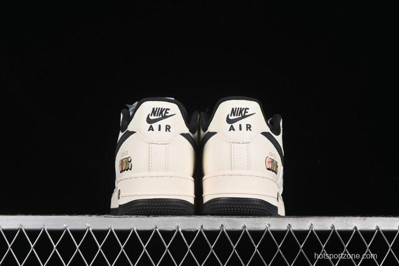 Nike Air Force 1 '07 Low Gucci Collaboration - Dark Blue Linen Casual Sneakers - XZ3398-888