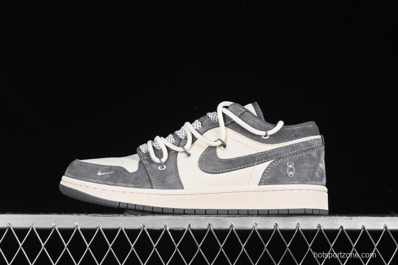Nike Air Jordan 1 Low Retro Basketball Shoes with Custom Bear Collaboration - SJ9950-018