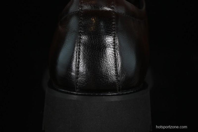 ECCO Block Derby Round Toe Genuine Leather Brogue Dress Shoes - 63667201002