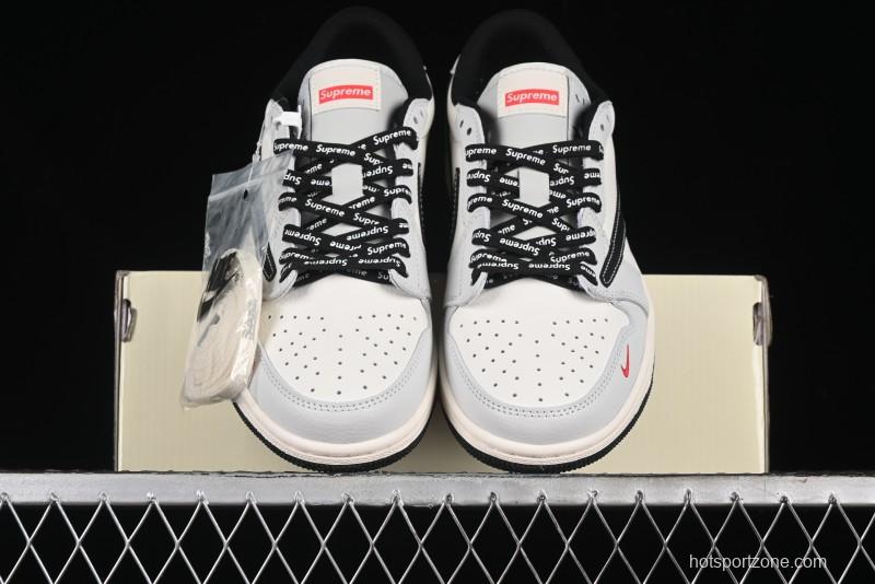 Nike Travis Scott x Fragment Design x Air Jordan 1 Low OG SP AJ1 Supreme Collaboration - Mist Blue Low-top Casual Sneakers - SJ2068-119