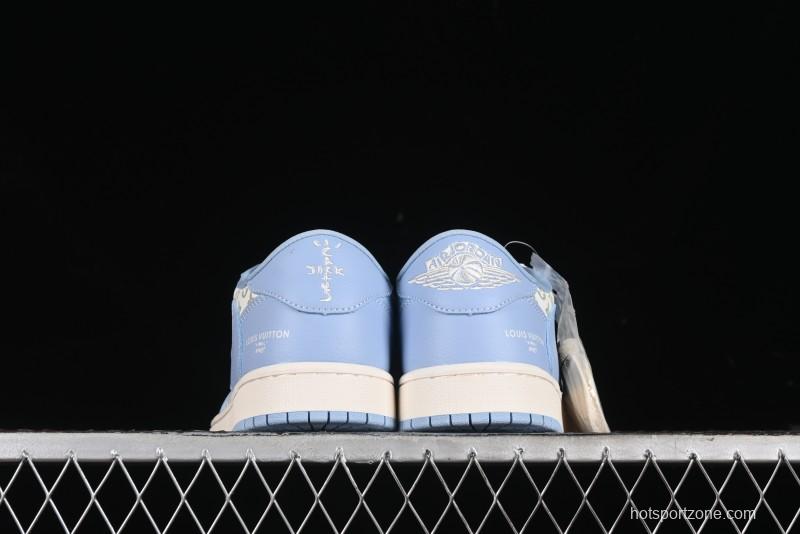 Nike Travis Scott x Fragment Design x Air Jordan 1 Low OG SP AJ1 University Blue - LX1988-104