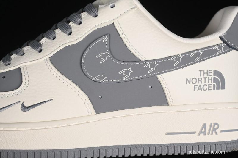 Nike Air Force 1 '07 Low The North Face Bear Collaboration - Beige Grey Swoosh Low-Top Casual Sneakers - KK1988-011