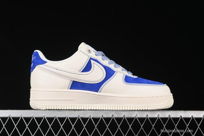Nike Air Force 1 '07 Low Supreme Collaboration - Off White Navy Blue Low Top Casual Sneakers SJ6698-004