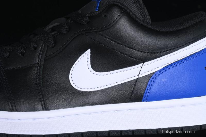 Nike Air Jordan 1 Low Retro Basketball Shoes Black Blue - 553558-042