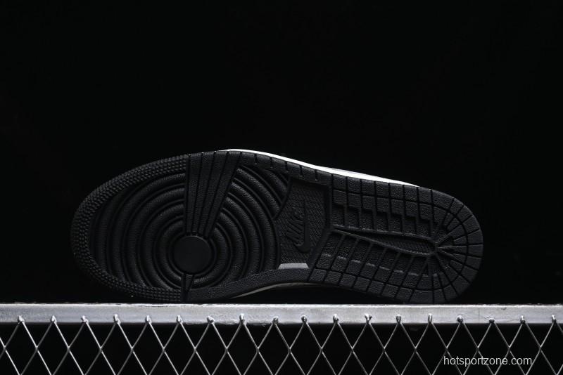 Nike Travis Scott x Fragment Design x Air Jordan 1 Low OG SP AJ1 OF Collaboration - Latte Grey Low Top Casual Sneakers - SJ2068-109