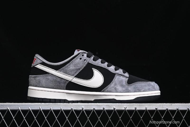 Nike SB Dunk Low Supreme Collaboration - Carbon Black Grey Pig Anniversary High-End Custom Low-Top Casual Skate Shoes - XX3186-206