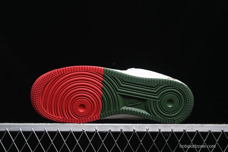 Nike Air Force 1 '07 Low The North Face Collaboration - Beige Red Green Color Block Low-Top Casual Sneakers - XZ6188-011