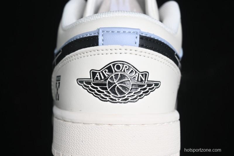 Nike Air Jordan 1 Low AJ1 OF Collaboration - Customized Retro Basketball Shoes with 3D Buttons - DM9188-001
