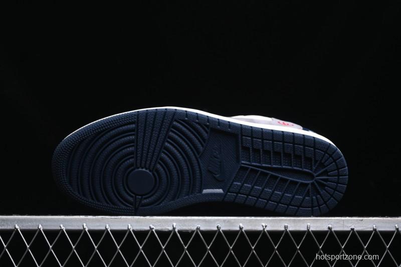 Nike Travis Scott x Fragment Design x Air Jordan 1 Low OG SP AJ1 Multi-Color Patchwork Low-Top Casual Sneakers - DM7866-039