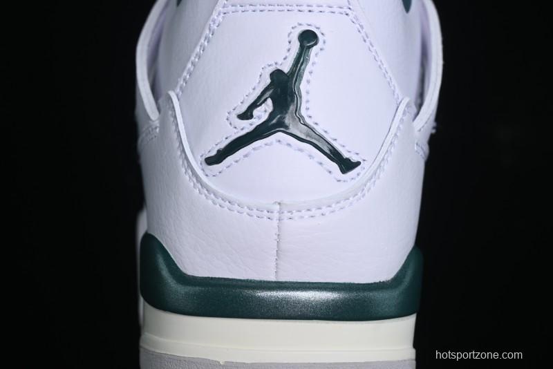 Nike Air Jordan 4 Retro Sneakers in White, Oxidized Green and Neutral Grey - AQ8138-103