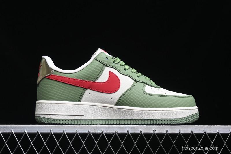 Nike Air Force 1 '07 Low Stussy Collaboration - Snake Green Low-Top Casual Sneakers - KK1988-028