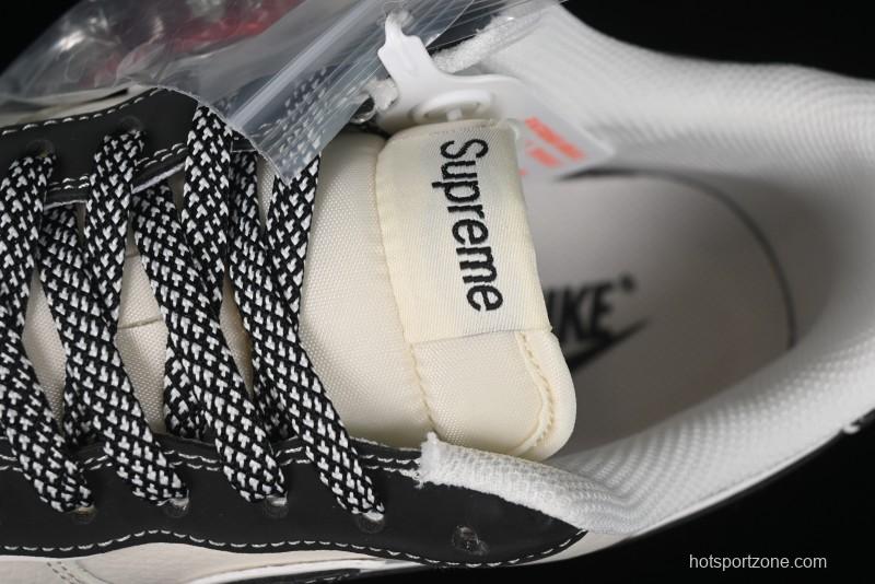 Nike Air Force 1 '07 Low Stone Island x Supreme Collaboration - Off-White Black Heel Casual Sneakers - BB1616-307