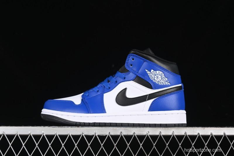 Nike Air Jordan 1 Mid AJ1 Basketball Shoes White Blue - DQ8423-402