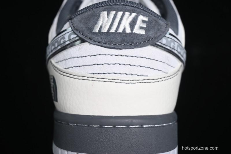 Nike SB Dunk Low The North Face Collaboration - Grey White Anniversary High-End Custom Low-Top Casual Skate Shoes - XX3186-202