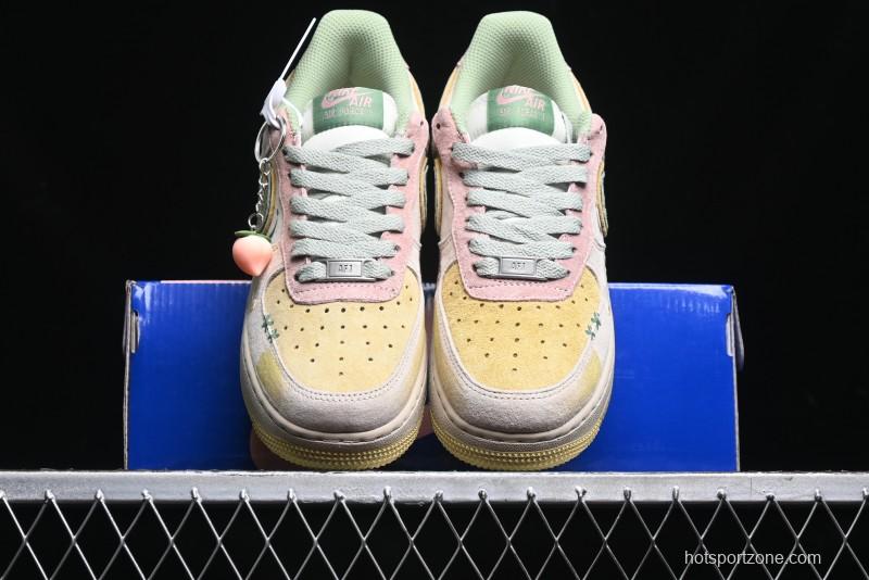 Nike Air Force 1 '07 Low Peach Trees Christmas Eve Limited Custom Casual Sneakers - CD1212-777