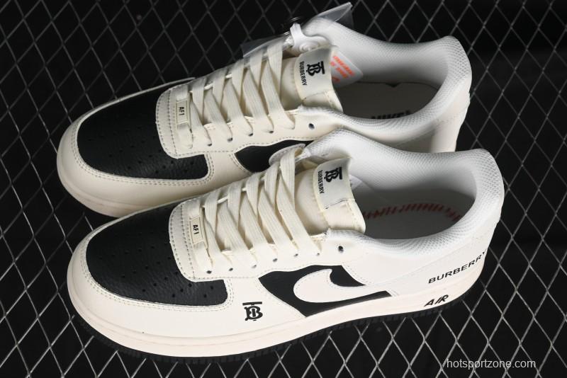 Nike Air Force 1 '07 Low Burberry Collaboration - Black White Patchwork Casual Sneakers - BB8588-227