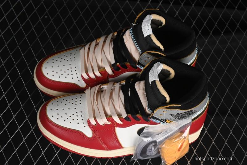 Nike Union x Air Jordan 1 Retro High Basketball Shoes with Chicago-Inspired Colorway - HV8563-600