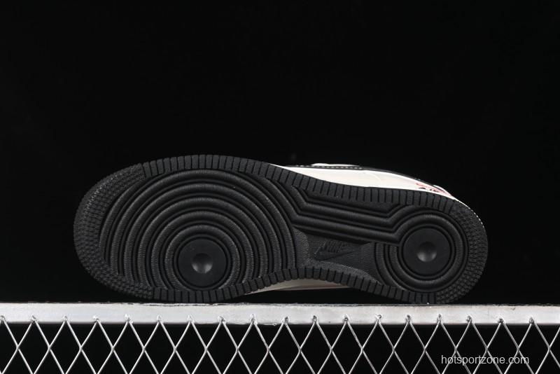 Nike Air Force 1 '07 Low Stone Island x Supreme Collaboration - Off-White Black Heel Casual Sneakers - BB1616-307
