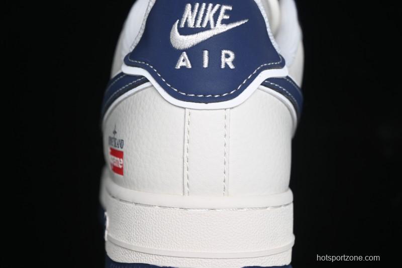 Nike Air Force 1 '07 Low Stone Island x Supreme Collaboration - Navy Blue & Off-White Low-Top Casual Sneakers - BB1616-302
