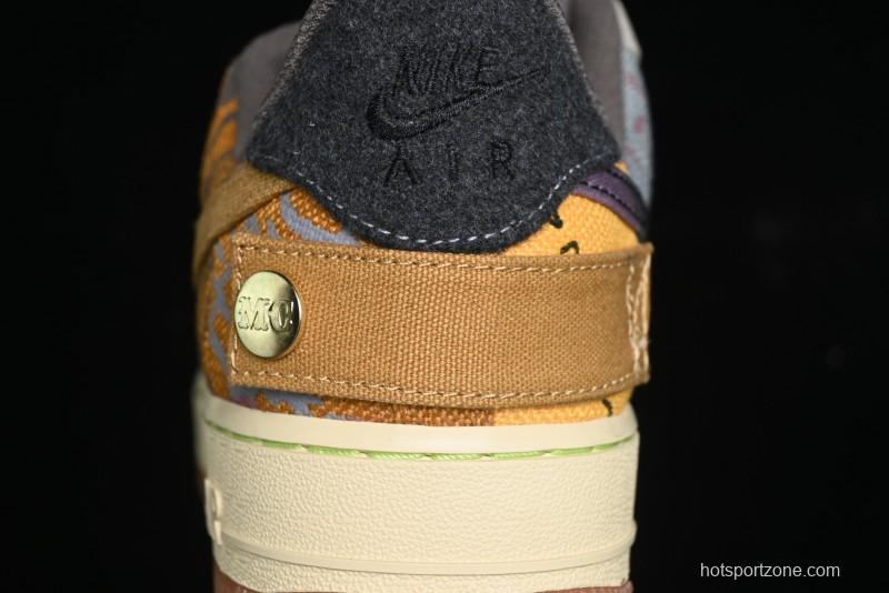 Nike Travis Scott x Air Force 1 Low Casual Sneakers with Full-Length Air Cushion - CN2405-900