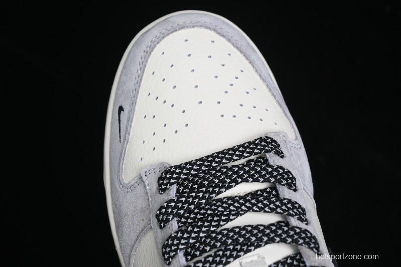 Nike SB Dunk Low The North Face Collaboration - Grey Black Double Swoosh Anniversary Custom Low-Top Casual Skate Shoes - XX3168-108