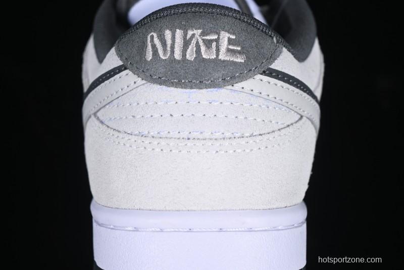 Nike Dunk Low 85 Double Swoosh White Grey SB Low Top Casual Skate Shoes - HV1800-101