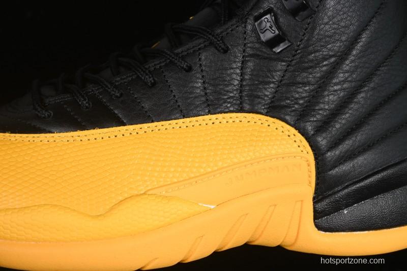 Nike Air Jordan 12 Retro Basketball Shoes in Black and Yellow - 130690-070