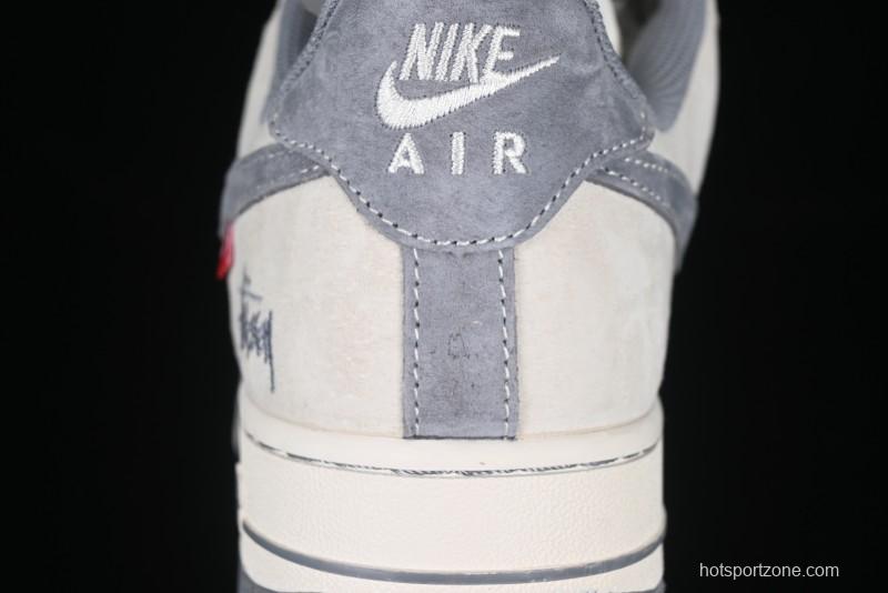 Nike Air Force 1 '07 Low Stussy Collaboration Dual-Tone Beige Low-Top Casual Sneakers - SJ6698-024