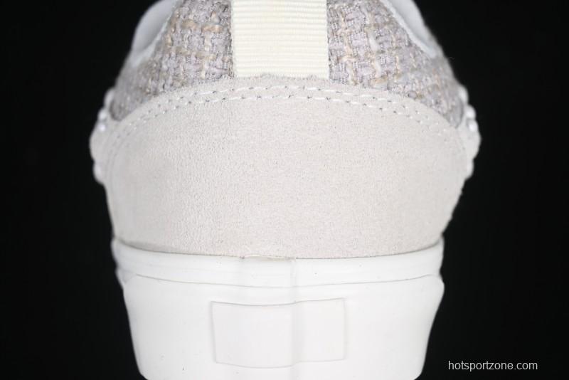 Vans Knu Skool Pearl White Grey Low Top Casual Skate Shoes - VN0007QDBGE