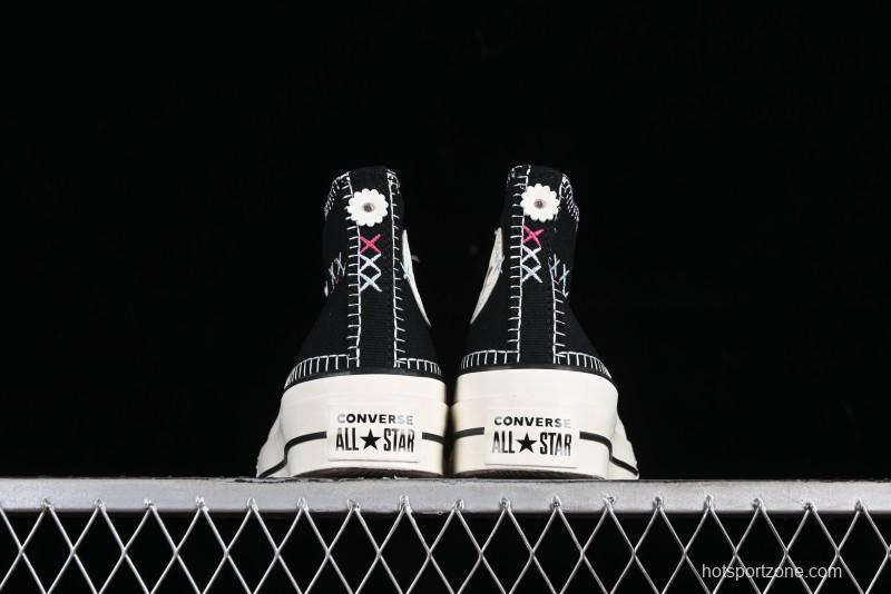 Converse All Star Lift Platform Sneakers with Daisy Stitch Detail - A08731C