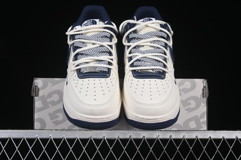 Nike Air Force 1 '07 Low The North Face Collaboration Beige Blue Patchwork Drawstring Casual Shoes - SJ1198-107