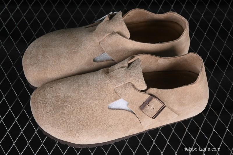 Birkenstock London BS Unisex Slip-On Comfort Shoes with Soft Suede Leather and Lambswool Insole - G.D4