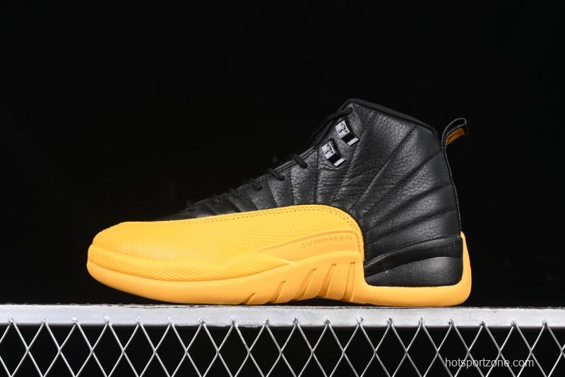 Nike Air Jordan 12 Retro Basketball Shoes in Black and Yellow - 130690-070