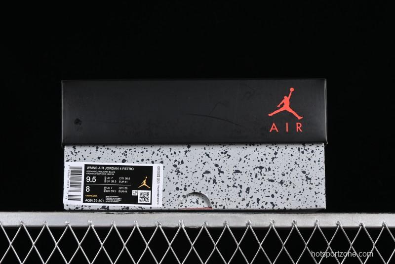 Nike Air Jordan 4 Retro "Orchid" Sneakers with Suede Upper and Cement Grey Accents - AQ9129-501