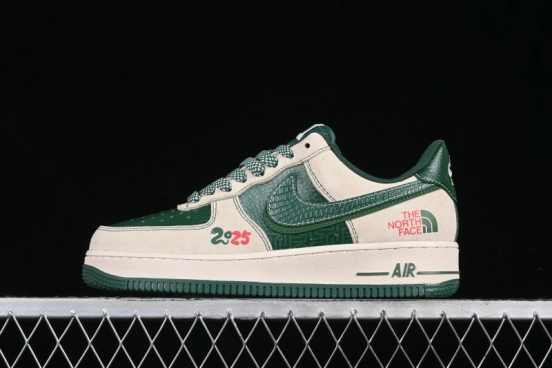 Nike Air Force 1 '07 Low The North Face Collaboration Green Snake Scale Casual Sneakers - DM6688-015