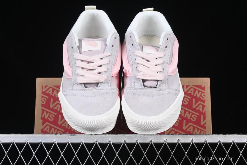 Vans Knu Skool Low-Top Retro Casual Vulcanized Sneakers in Off-White Pink - VN0009QPNK